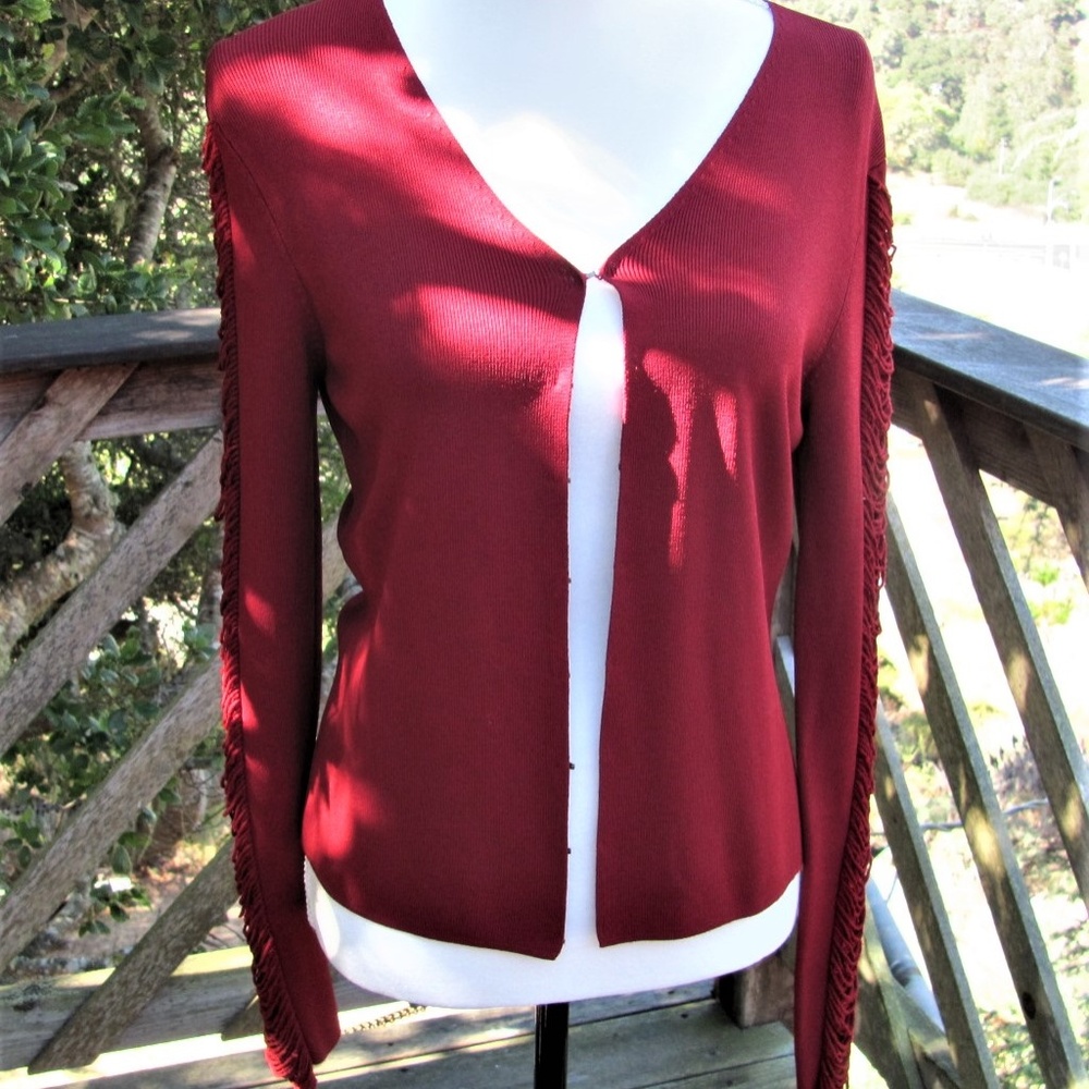 Light weight Maroon sweater Size S fancy sleeves